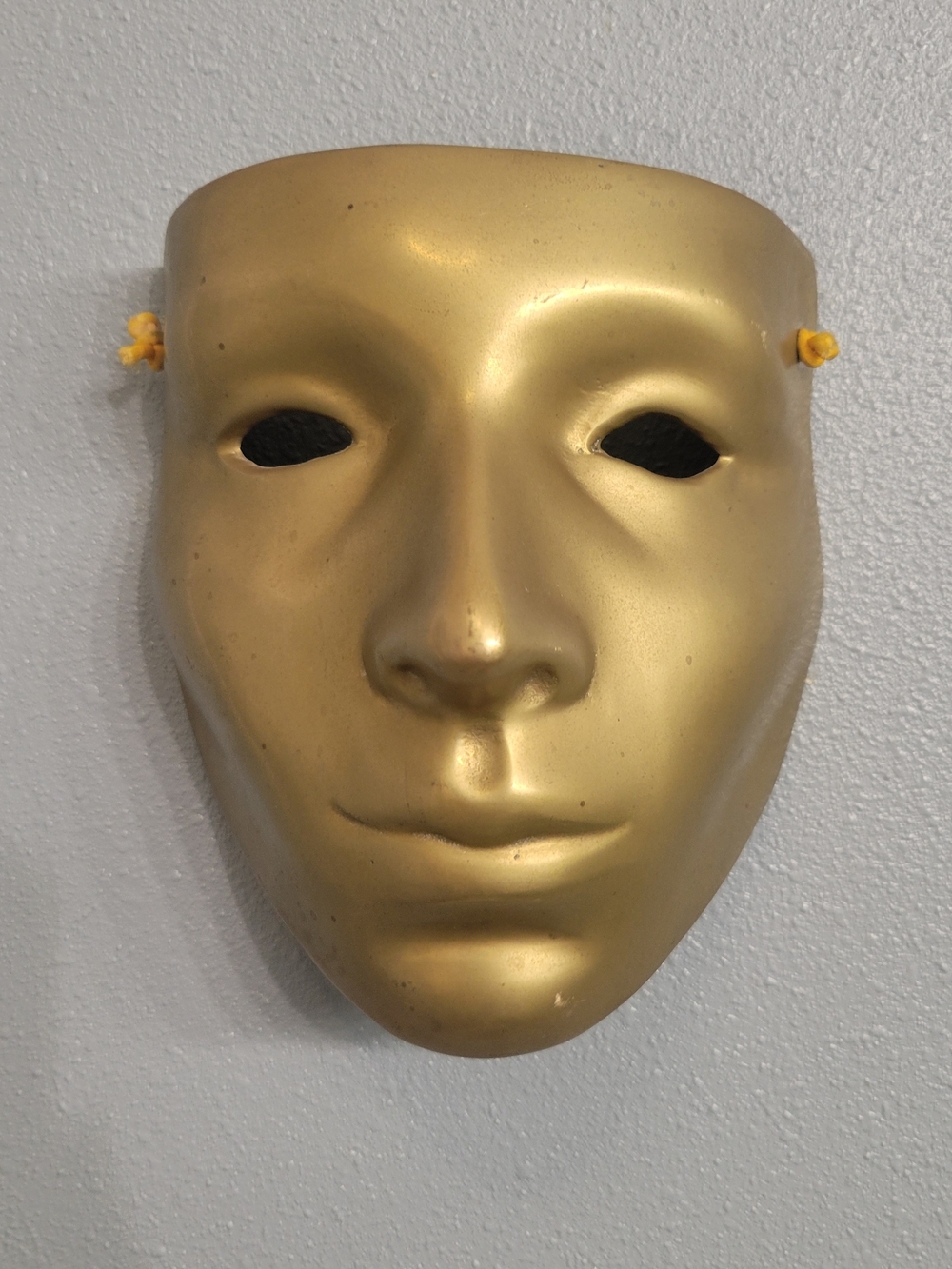 Vintage Solid Brass Theatrical Face Mask Wall Hanging Decor Art 6"